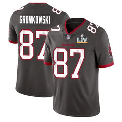 Men's Tampa Bay Buccaneers #87 Rob Gronkowski Grey 2021 Super Bowl LV Limited Stitched Jersey 
