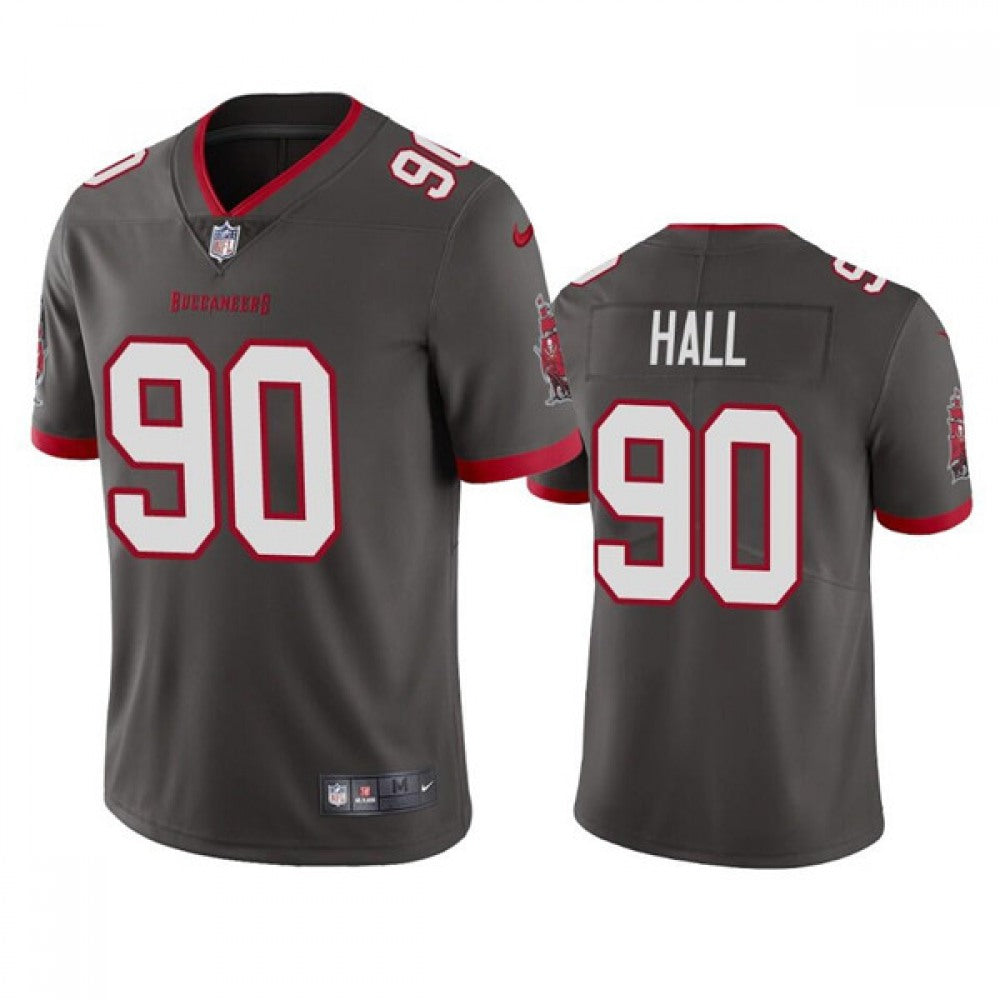 Men's Tampa Bay Buccaneers #90 Logan Hall Grey Vapor Untouchable Limited Stitched Jersey 