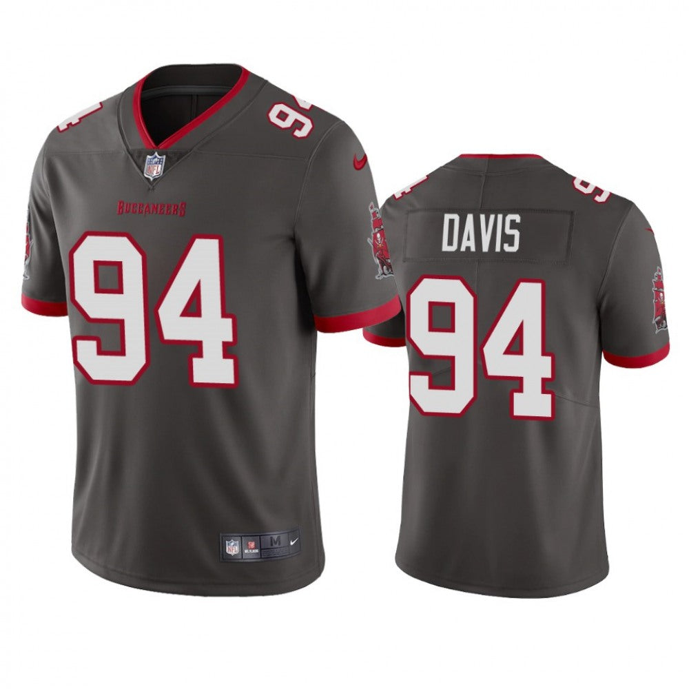 Men's Tampa Bay Buccaneers #94 Khalil Davis New Grey Vapor Untouchable Limited Stitched Jersey 