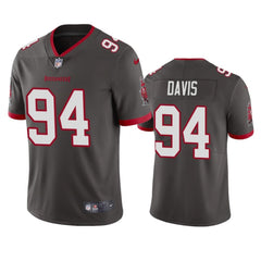 Men's Tampa Bay Buccaneers #94 Khalil Davis New Grey Vapor Untouchable Limited Stitched Jersey 