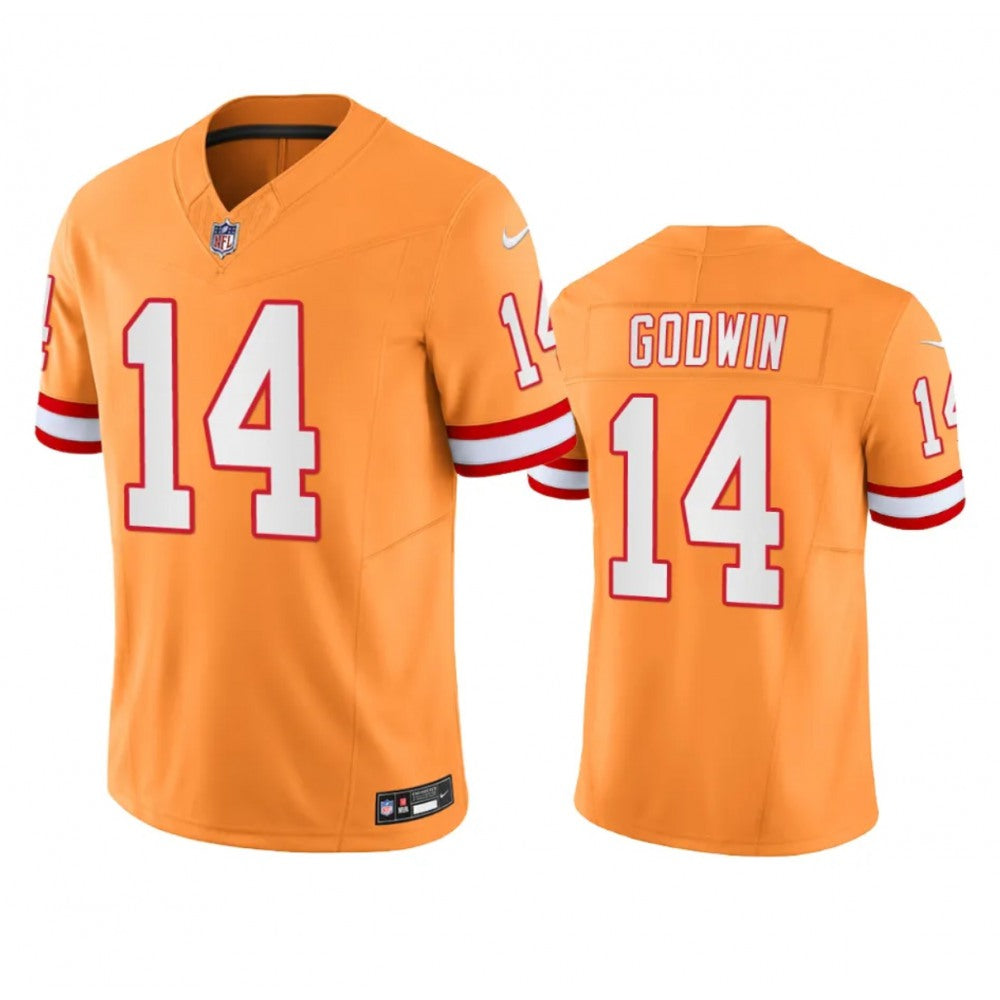 Men's Tampa Bay Buccaneers #14 Chris Godwin Orange 2023 F.U.S.E. Throwback Limited Stitched Jersey 