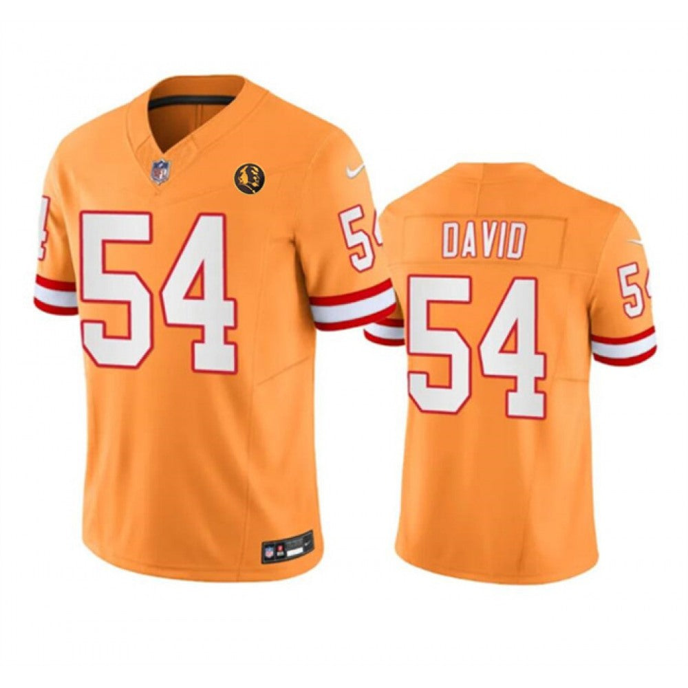 Men's Tampa Bay Buccaneers #54 Lavonte David Orange 2023 F.U.S.E. Throwback With John Madden Patch Vapor Limited Stitched Football Jersey 