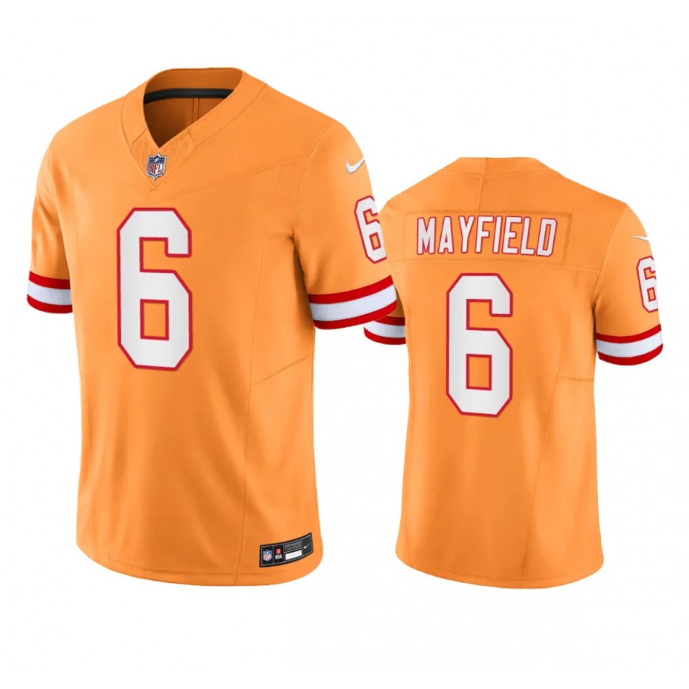 Men's Tampa Bay Buccaneers #6 Baker Mayfield Orange 2023 F.U.S.E. Throwback Limited Stitched Jersey 