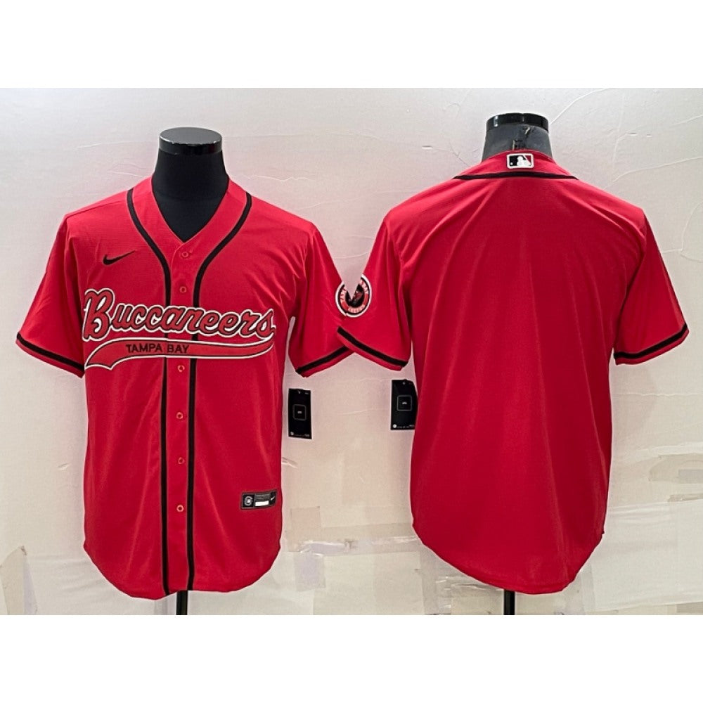 Men's Tampa Bay Buccaneers Blank Red Cool Base Stitched Baseball Jersey 