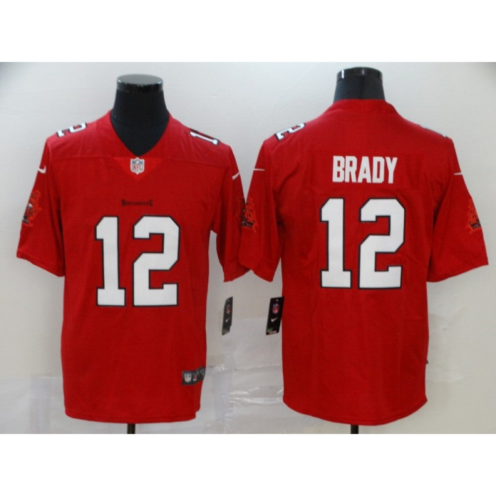 Men's Tampa Bay Buccaneers #12 Tom Brady Red Stitched NFL Jersey 