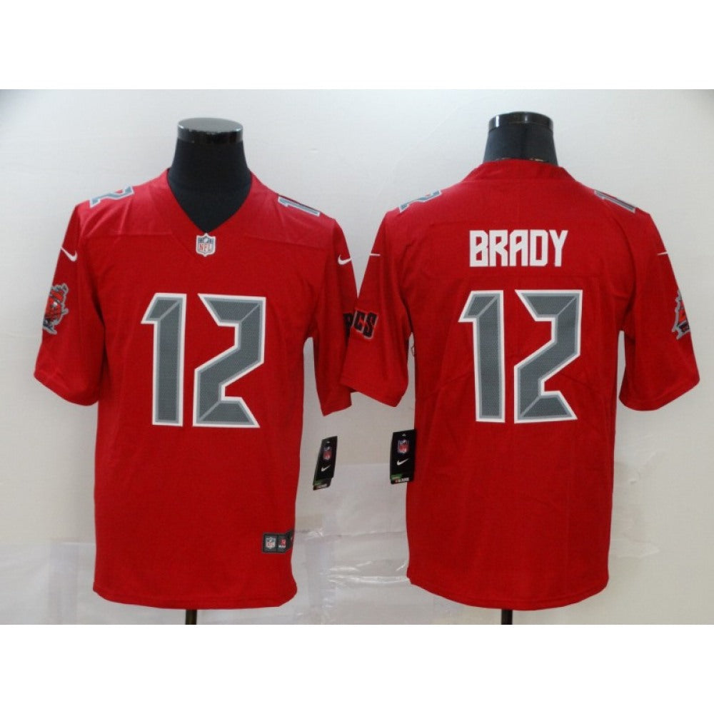 Men's Tampa Bay Buccaneers #12 Tom Brady Red Color Rush Stitched NFL Jersey 