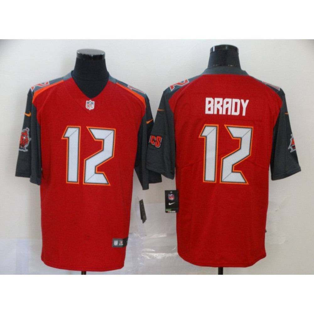 Men's Tampa Bay Buccaneers #12 Tom Brady Red Stitched NFL Jersey 