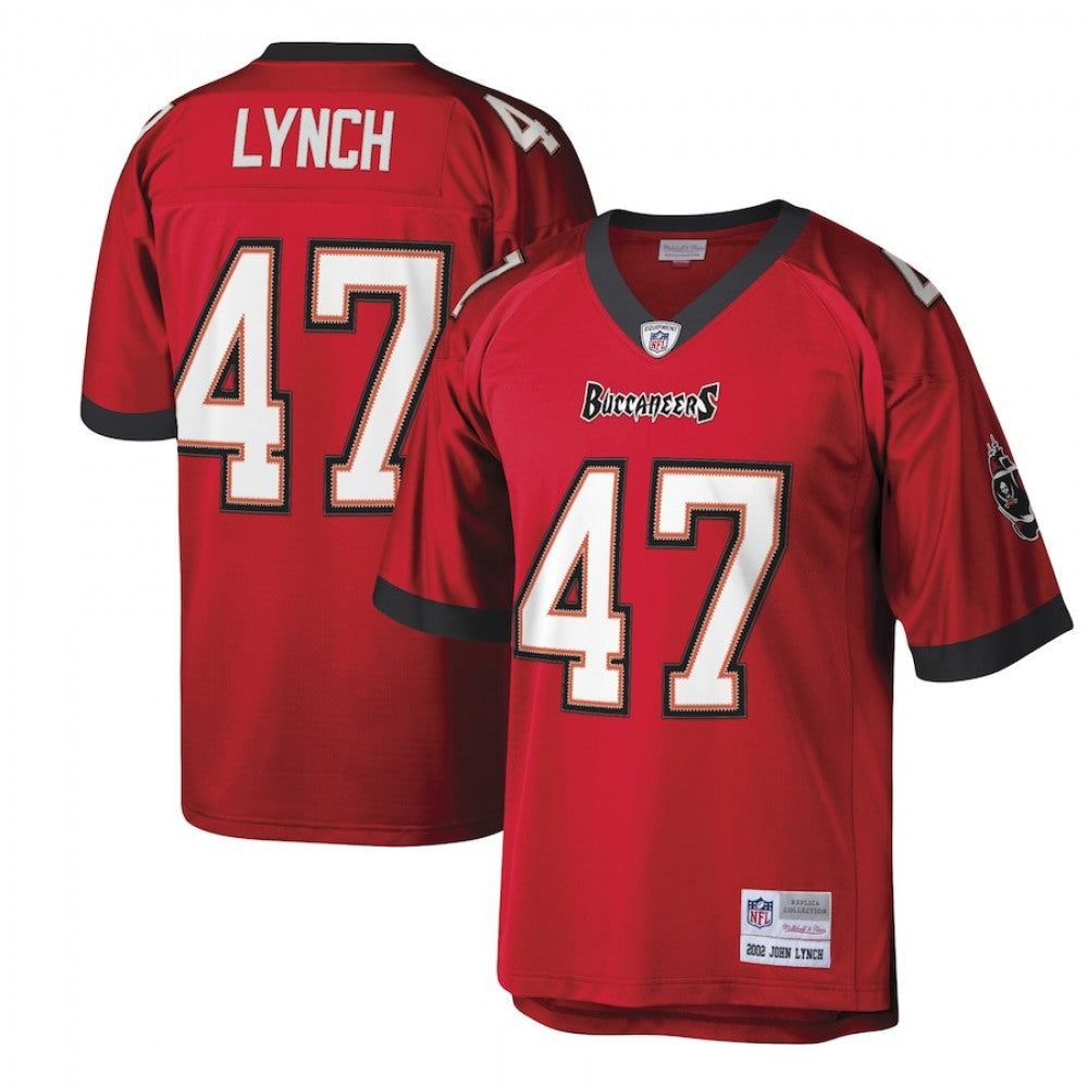 Men's Tampa Bay Buccaneers #47 John Lynch Red Mitchell & Ness Stitched Legacy Replica Jersey 