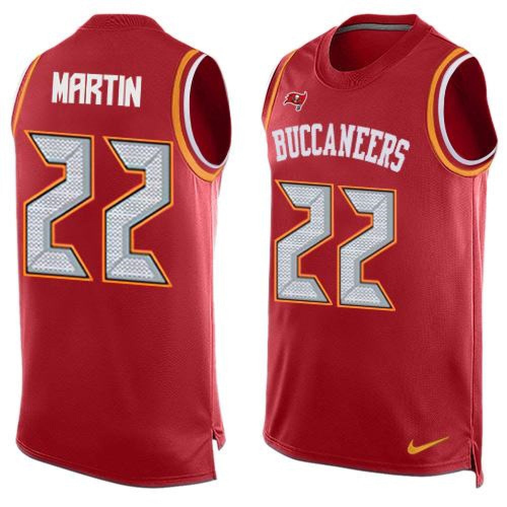 Buccaneers #22 Doug Martin Red Team Color Men's Stitched NFL Limited Tank Top Jersey 