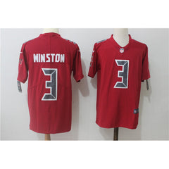 Men's Tampa Bay Buccaneers #3 Jameis Winston Red Stitched NFL Limited Rush Jersey 