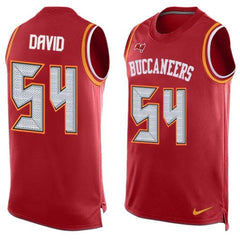 Buccaneers #54 Lavonte David Red Team Color Men's Stitched NFL Limited Tank Top Jersey 