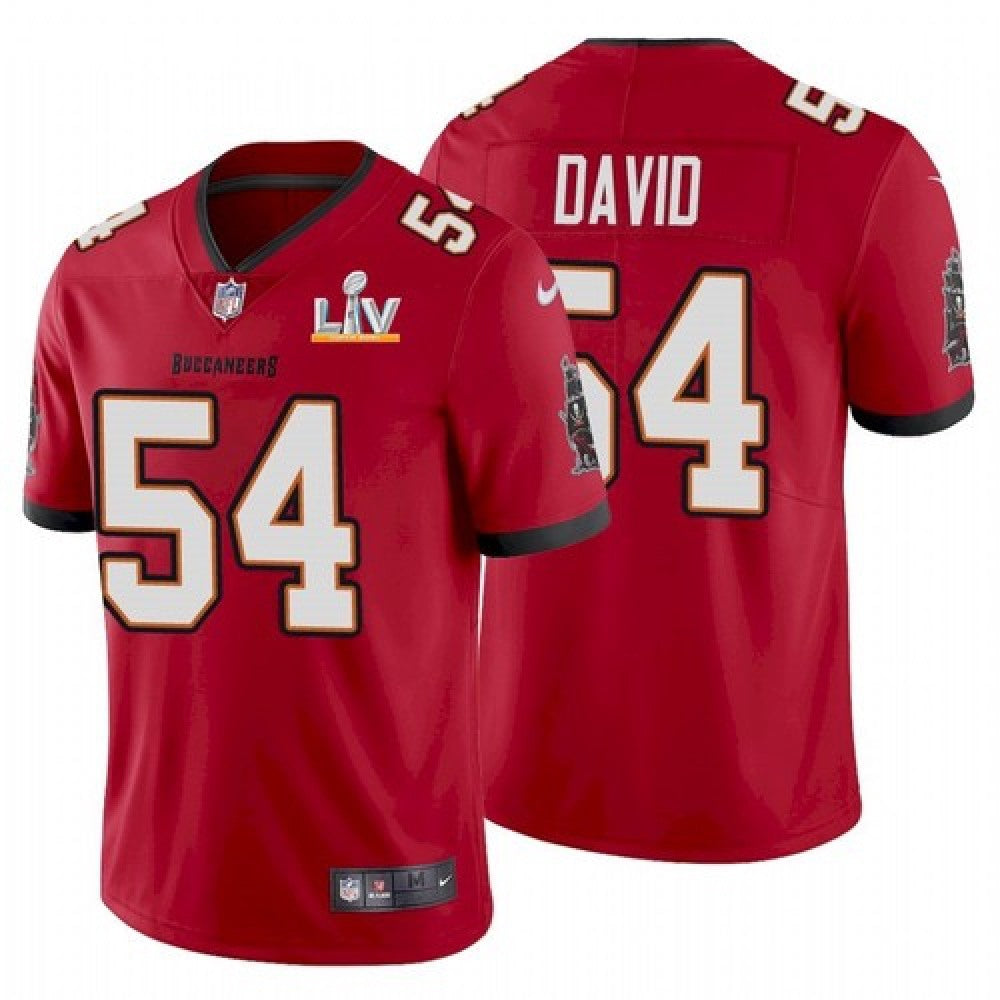 Men's Tampa Bay Buccaneers #54 Lavonte David Red 2021 Super Bowl LV Limited Stitched Jersey 