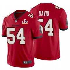 Men's Tampa Bay Buccaneers #54 Lavonte David Red 2021 Super Bowl LV Limited Stitched Jersey 
