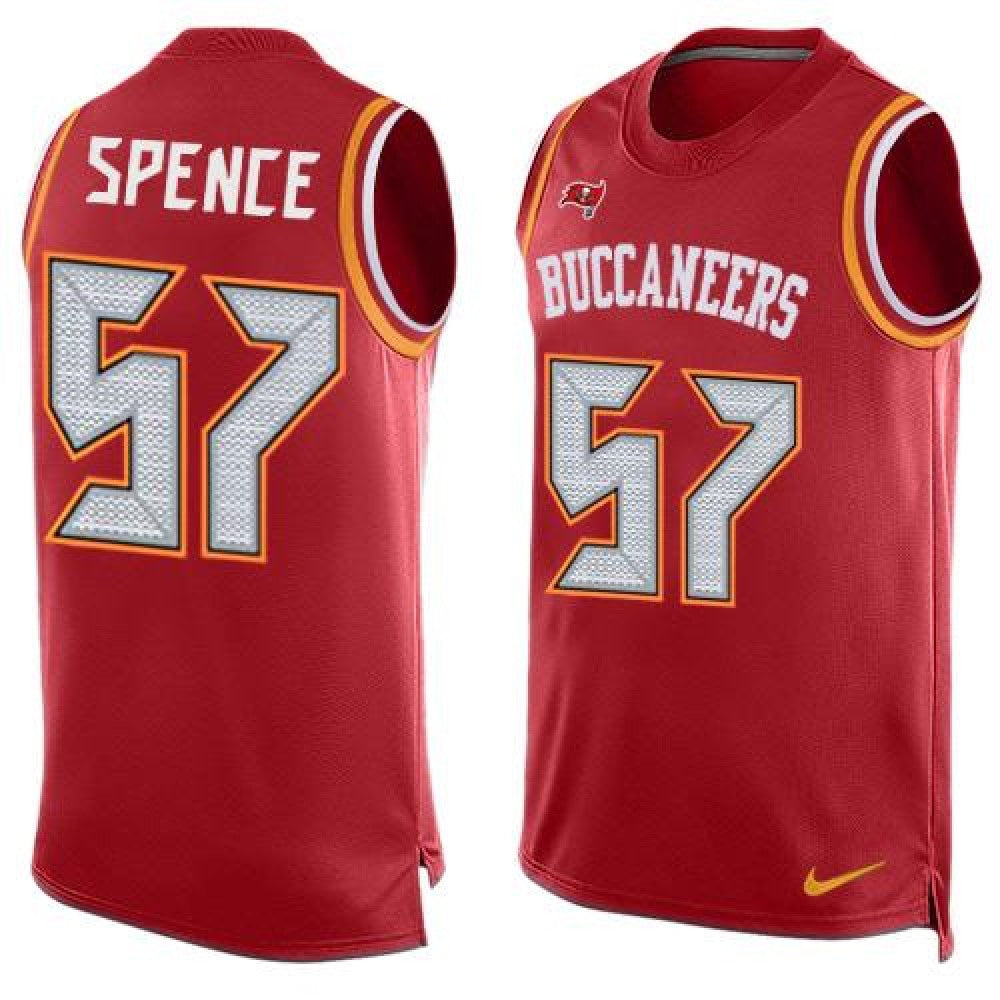 Buccaneers #57 Noah Spence Red Team Color Men's Stitched NFL Limited Tank Top Jersey 