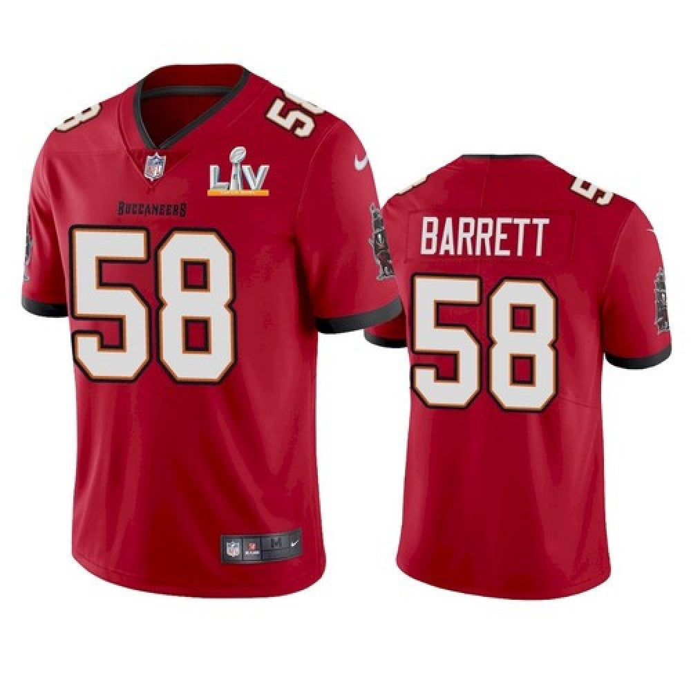 Men's Tampa Bay Buccaneers #58 Shaquil Barrett Red 2021 Super Bowl LV Limited Stitched Jersey 