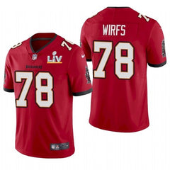 Men's Tampa Bay Buccaneers #78 Tristan Wirfs Red 2021 Super Bowl LV Limited Stitched Jersey 
