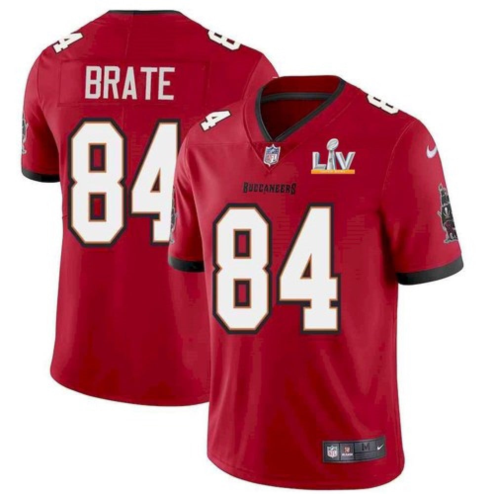 Men's Tampa Bay Buccaneers #84 Cameron Brate Red 2021 Super Bowl LV Limited Stitched Jersey 