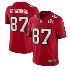 Men's Tampa Bay Buccaneers #87 Rob Gronkowski Red 2021 Super Bowl LV Limited Stitched Jersey 