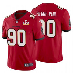 Men's Tampa Bay Buccaneers #90 Jason Pierre-Paul Red 2021 Super Bowl LV Limited Stitched Jersey 