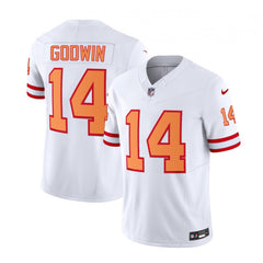 Men's Tampa Bay Buccaneers #14 Chris Godwin 2023 F.U.S.E. White Throwback Limited Stitched Jersey 