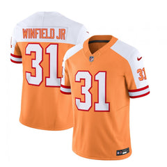 Men's Tampa Bay Buccaneers #31 Antoine Winfield Jr. 2023 F.U.S.E. White/Orange Throwback Limited Stitched Jersey 