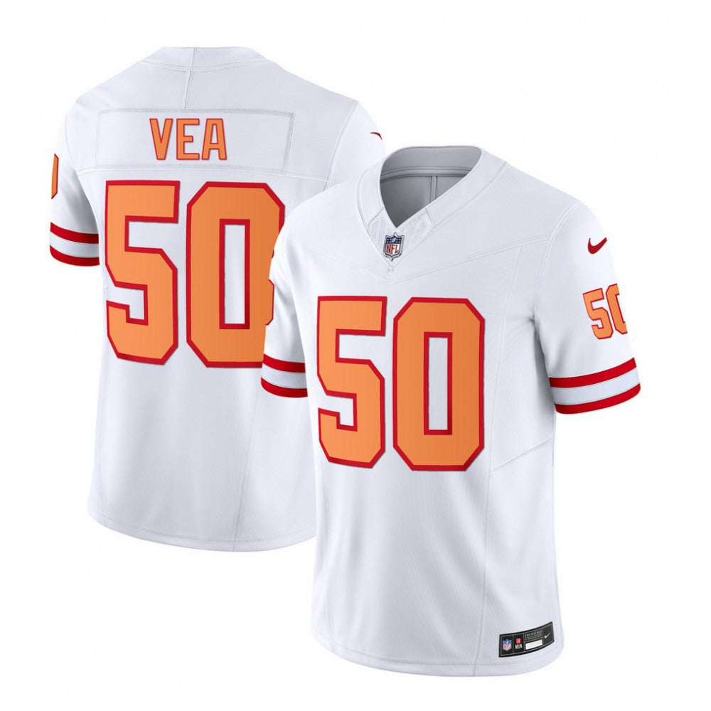 Men's Tampa Bay Buccaneers #50 Vita Vea 2023 F.U.S.E. White Throwback Limited Stitched Jersey 