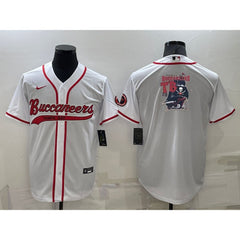 Men's Tampa Bay Buccaneers White Team Big Logo With Patch Cool Base Stitched Baseball Jersey 