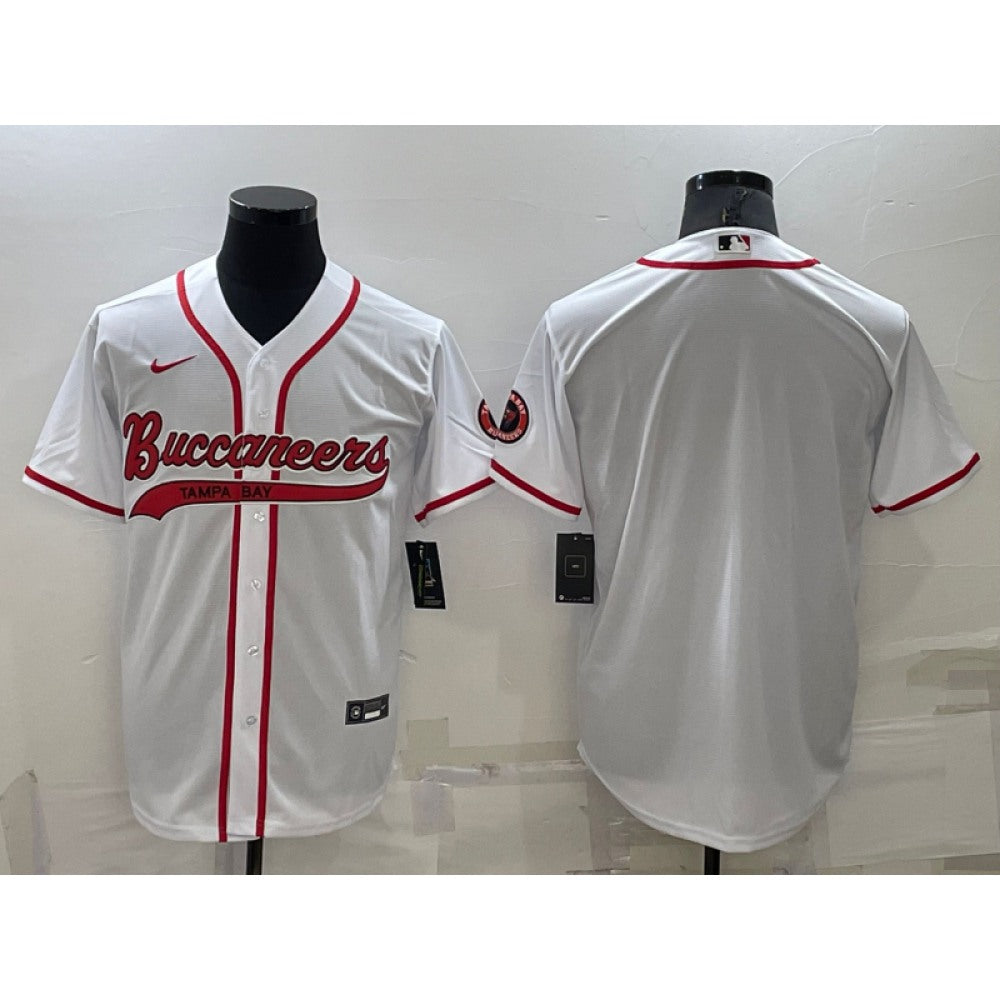 Men's Tampa Bay Buccaneers Blank White Cool Base Stitched Baseball Jersey 