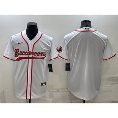 Men's Tampa Bay Buccaneers Blank White Cool Base Stitched Baseball Jersey 