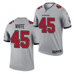 Men's Tampa Bay Buccaneers #45 Devin White 2021 Gray Inverted Legend Stitched Jersey 