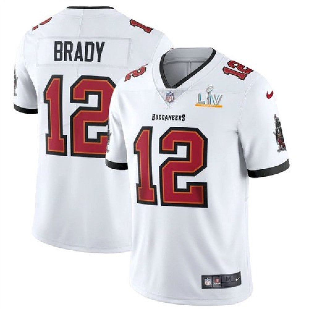 Men's Tampa Bay Buccaneers #12 Tom Brady White 2021 Super Bowl LV Limited Stitched Jersey 