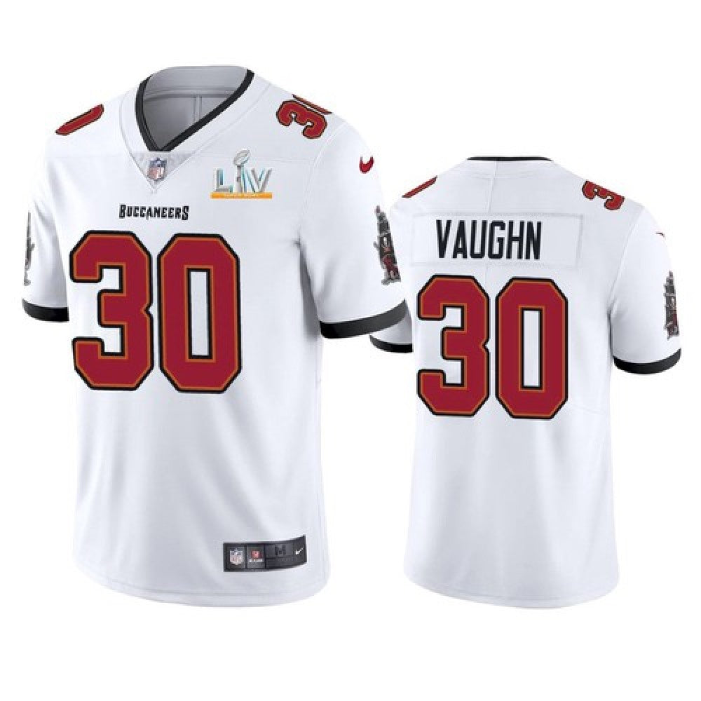 Men's Tampa Bay Buccaneers #30 Ke'Shawn Vaughn White 2021 Super Bowl LV Limited Stitched Jersey 