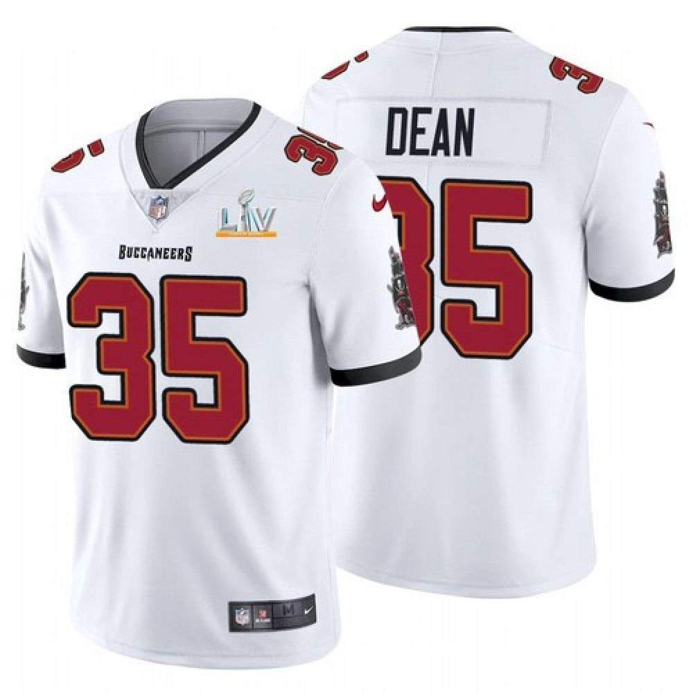 Men's Tampa Bay Buccaneers #35 Jamel Dean White 2021 Super Bowl LV Limited Stitched Jersey 