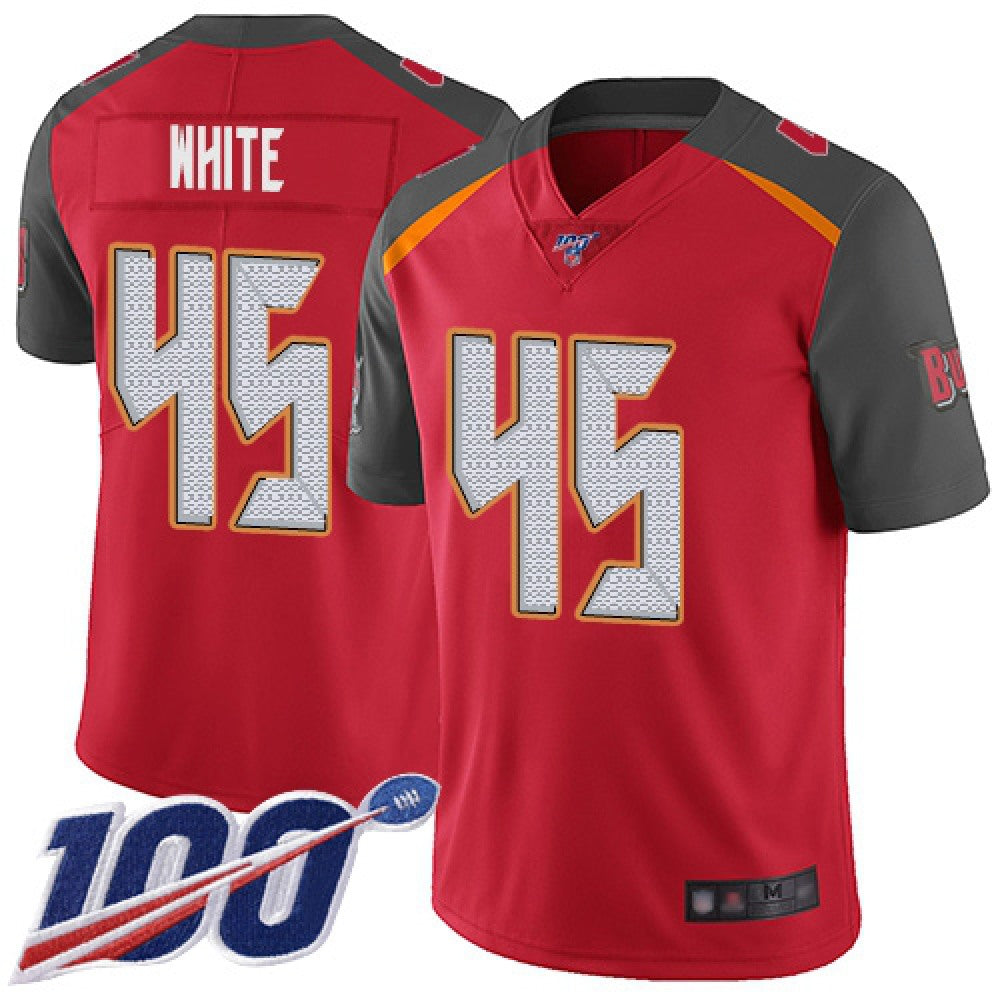 Men's Tampa Bay Buccaneers #45 Devin White Red 2019 100th Season Vapor Untouchable Limited Stitched NFL Jersey 