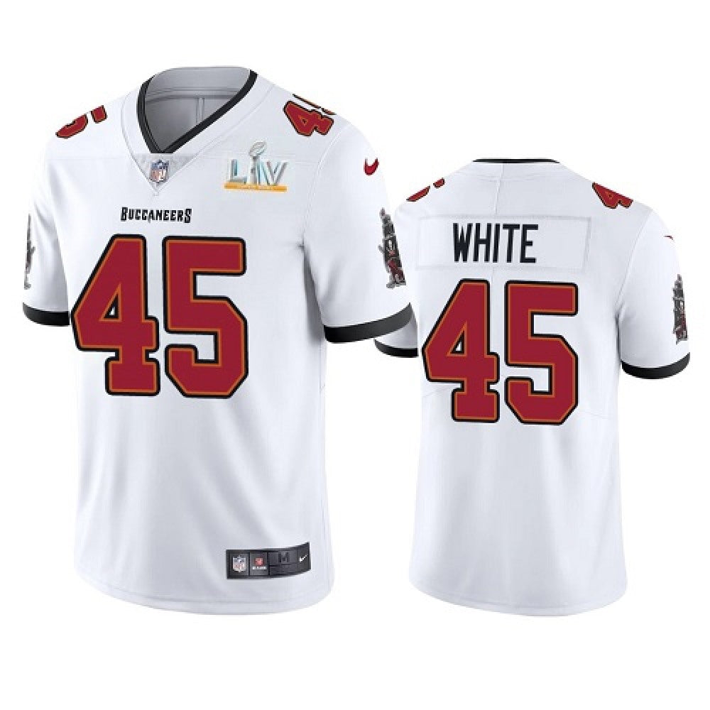 Men's Tampa Bay Buccaneers #45 Devin White White 2021 Super Bowl LV Limited Stitched Jersey 