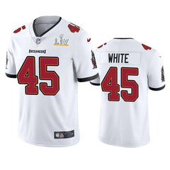 Men's Tampa Bay Buccaneers #45 Devin White White 2021 Super Bowl LV Limited Stitched Jersey 