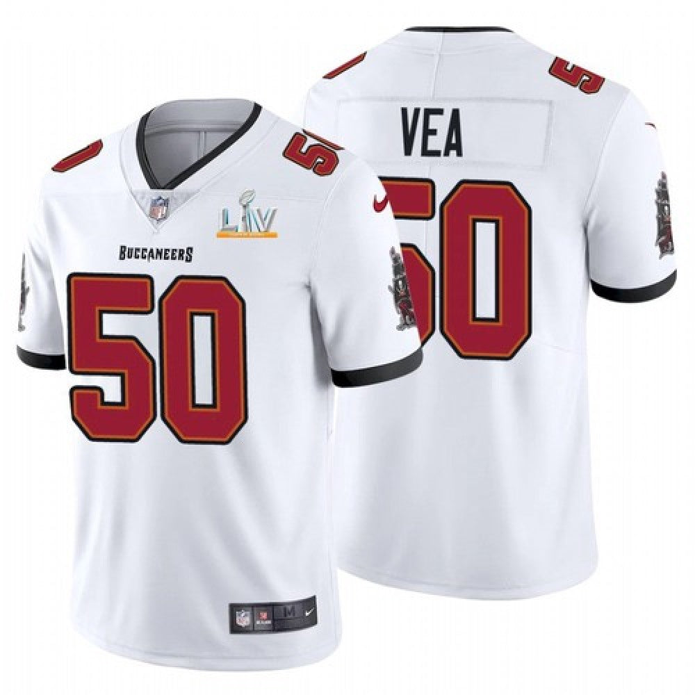 Men's Tampa Bay Buccaneers #50 Vita Vea White 2021 Super Bowl LV Limited Stitched Jersey 