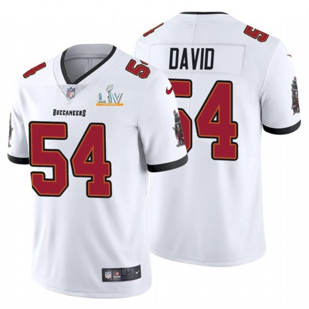Men's Tampa Bay Buccaneers #54 Lavonte David White 2021 Super Bowl LV Limited Stitched Jersey 