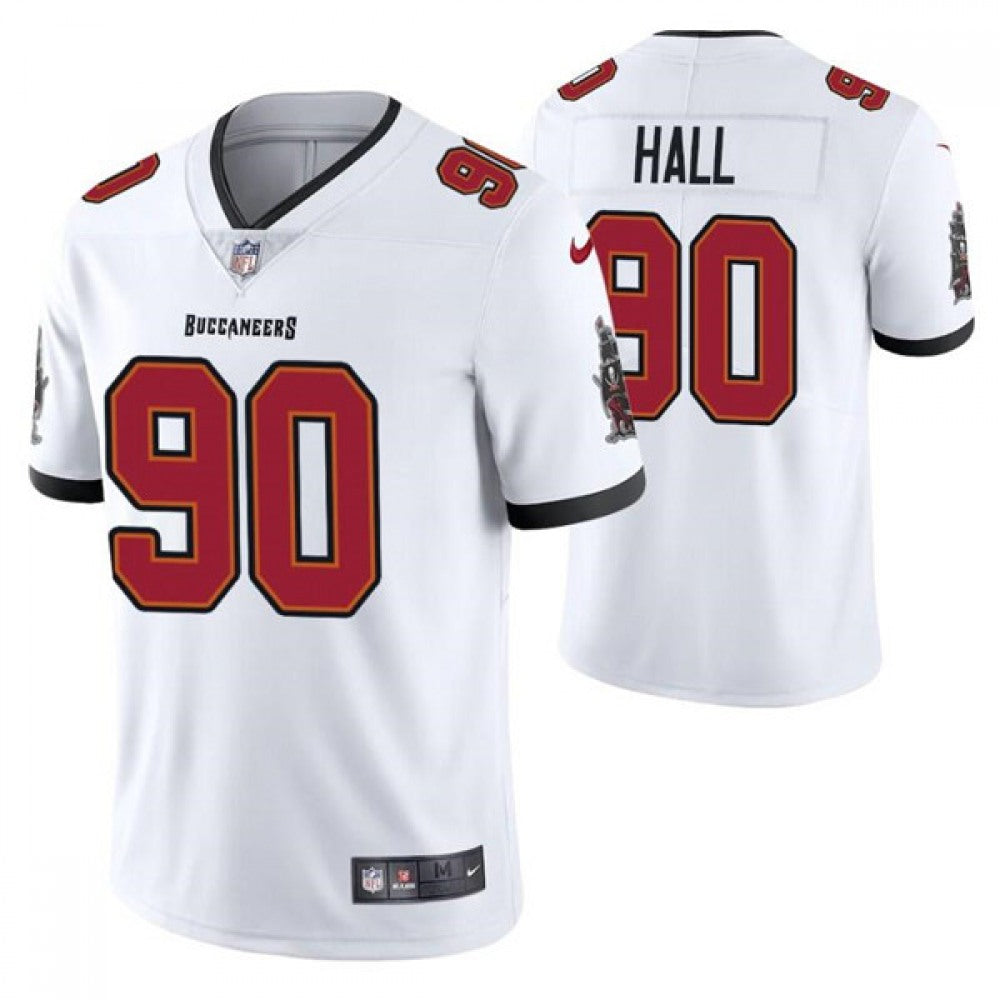 Men's Tampa Bay Buccaneers #90 Logan Hall White Vapor Untouchable Limited Stitched Jersey 