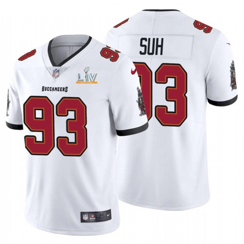 Men's Tampa Bay Buccaneers #93 Ndamukong Suh White 2021 Super Bowl LV Limited Stitched Jersey 