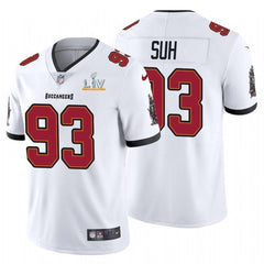 Men's Tampa Bay Buccaneers #93 Ndamukong Suh White 2021 Super Bowl LV Limited Stitched Jersey 