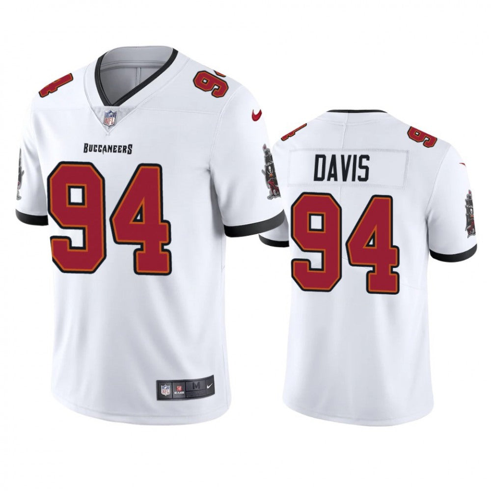 Men's Tampa Bay Buccaneers #94 Khalil Davis New White Vapor Untouchable Limited Stitched Jersey 