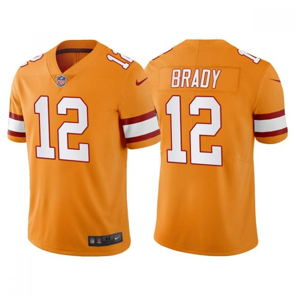 Men's Tampa Bay Buccaneers #12 Tom Brady Yellow Vapor Untouchable Limited Stitched Jersey 