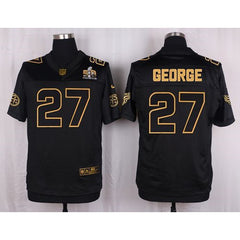 Titans #27 Eddie George Black Men's Stitched NFL Elite Pro Line Gold Collection Jersey 