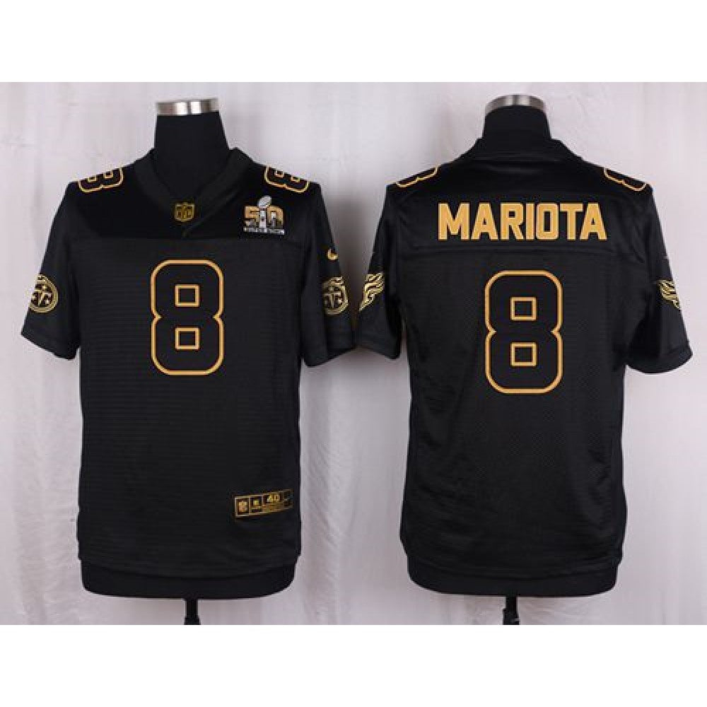 Titans #8 Marcus Mariota Black Men's Stitched NFL Elite Pro Line Gold Collection Jersey 