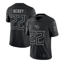 Men's Tennessee Titans #22 Derrick Henry Black Reflective Limited Stitched Football Jersey 