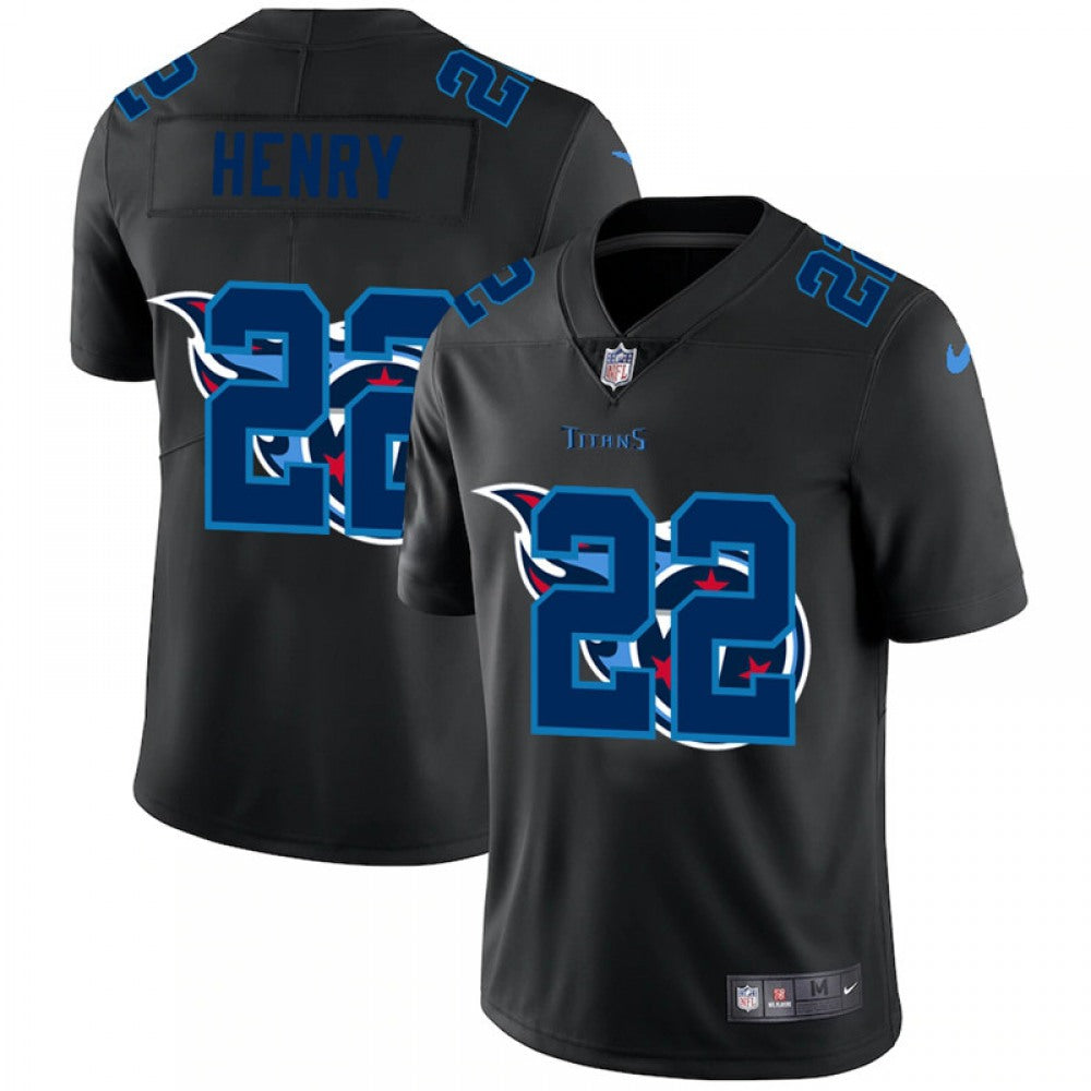 Men's Tennessee Titans #22 Derrick Henry 2020 Black Shadow Logo Limited Stitched Jersey 