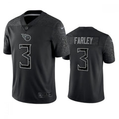 Men's Tennessee Titans #3 Caleb Farley Black Reflective Limited Stitched Football Jersey 