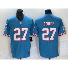 Men's Tennessee Titans #27 Eddie George Light Blue 2023 F.U.S.E. Vapor Limited Throwback Stitched Football Jersey 
