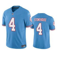 Men's Tennessee Titans #4 Ryan Stonehouse Light Blue 2023 F.U.S.E. Vapor Limited Throwback Stitched Football Jersey 